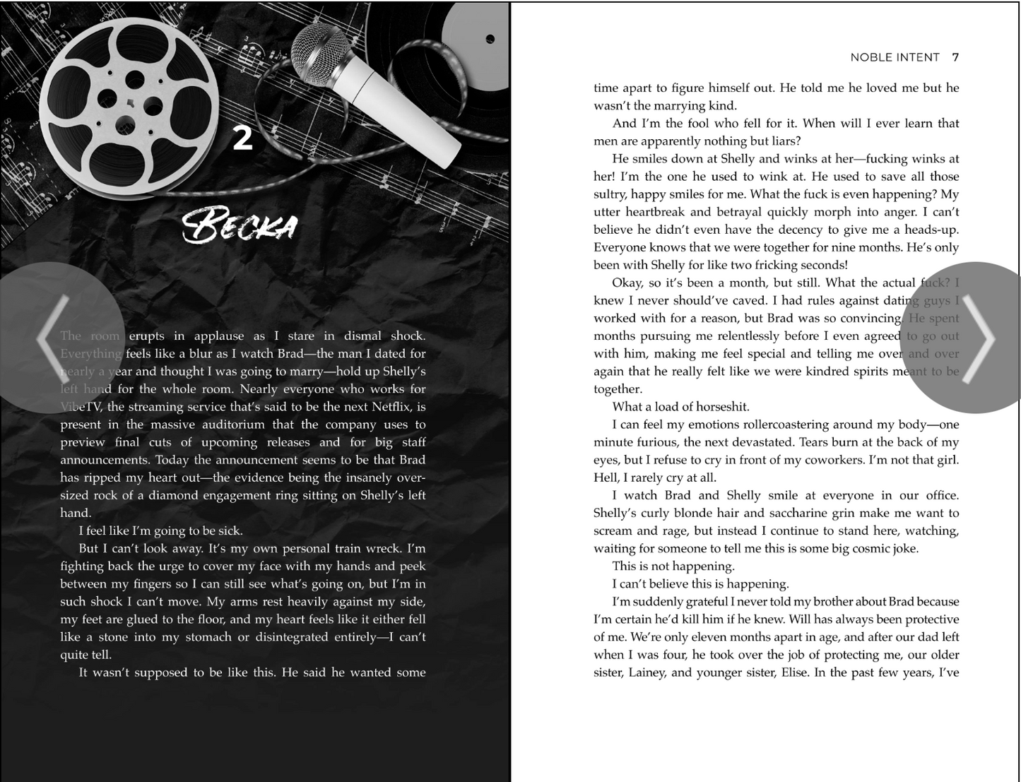 Pretty chapter header formatting for paperback and hardcover editions of noble intent by cadence keys
